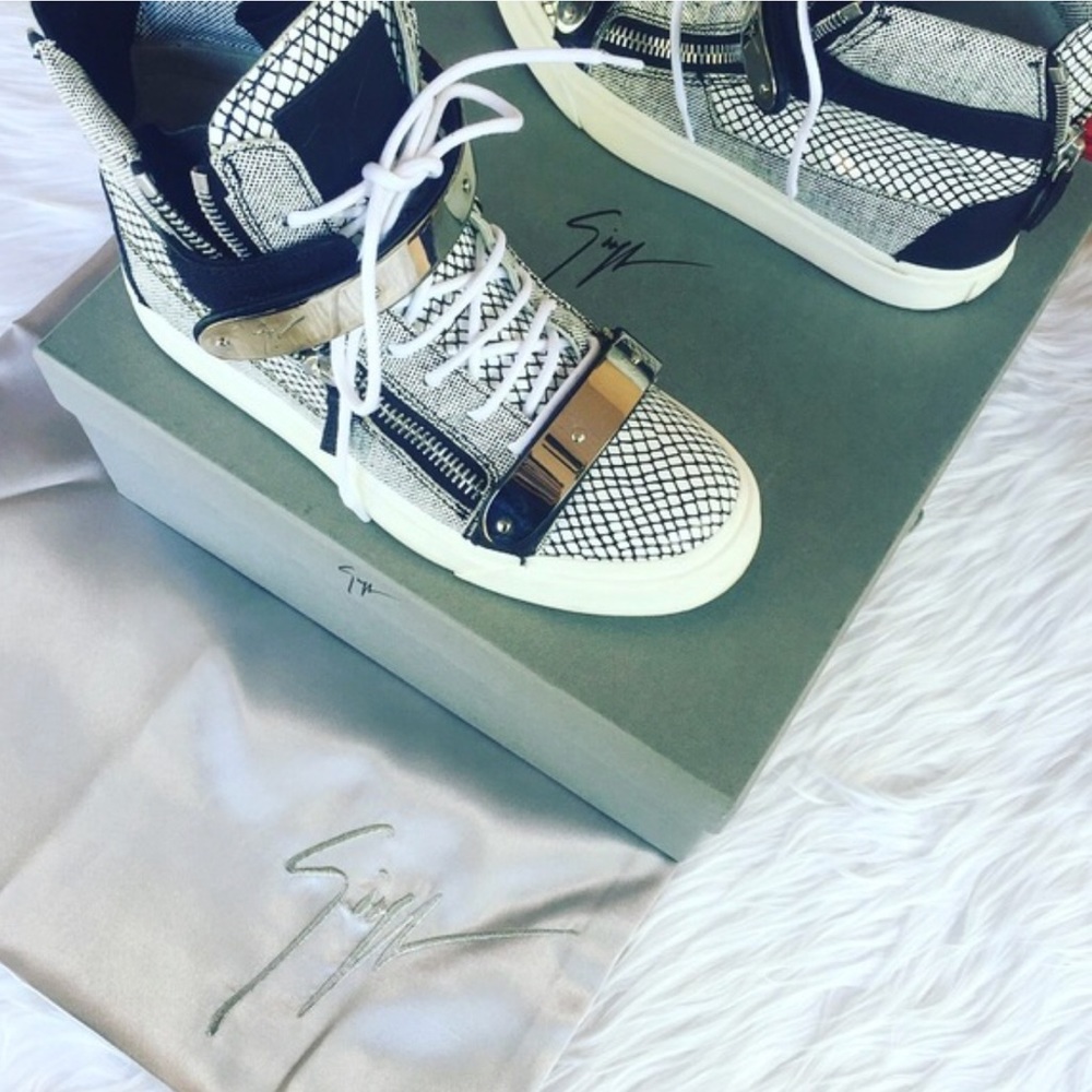 Giuseppe Zanotti Black and silver high tops